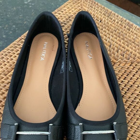 Nautica Sz 9 Loafers Flats Silver Signature Bar - Picture 5 of 8